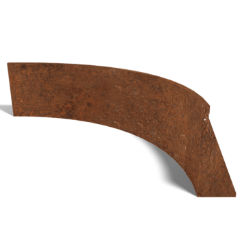 Muro di sostegno in acciaio Corten con curva interna 150 x 150 cm (altezza 50 cm)