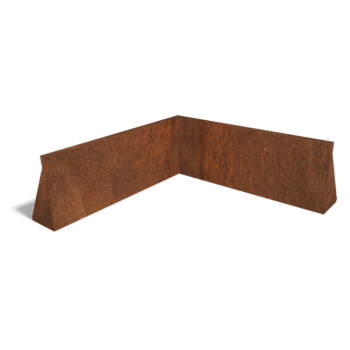 Muro di sostegno in acciaio Corten con angolo interno 100 x 100 cm (altezza 40 cm)