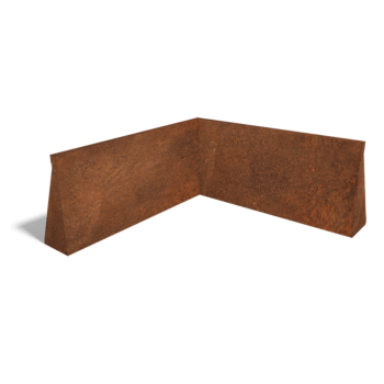 Muro di sostegno in acciaio Corten con angolo interno 100 x 100 cm (altezza 50 cm)