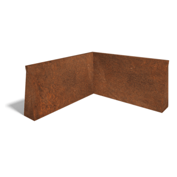 Muro di sostegno in acciaio Corten con angolo interno 100 x 100 cm (altezza 60 cm)