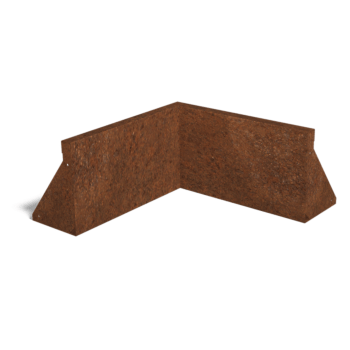 Muro di sostegno in acciaio Corten con angolo interno 50 x 50 cm (altezza 30 cm)