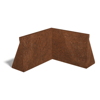 Muro di sostegno in acciaio Corten con angolo interno 50 x 50 cm (altezza 40 cm)