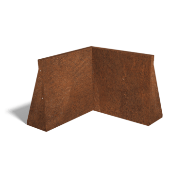 Muro di sostegno in acciaio Corten con angolo interno 50 x 50 cm (altezza 50 cm)