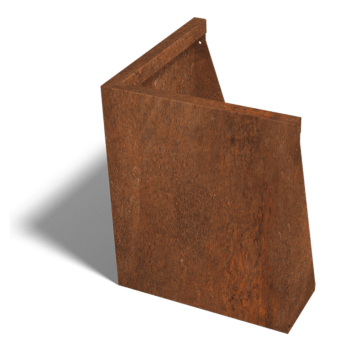 Muro di sostegno in acciaio Corten con angolo esterno 50 x 50 cm (altezza 60 cm)