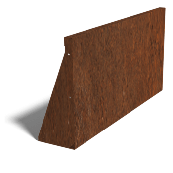 Muro di sostegno diritto in acciaio Corten 100 cm (altezza 50 cm)