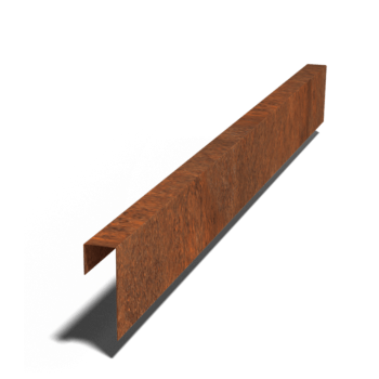 Profilo di sovrapposizione in acciaio Corten 15 x 5 x 5 cm (lunghezza 150 cm)