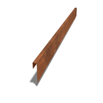 Profilo di sovrapposizione in acciaio Corten 15 x 5 x 5 cm (lunghezza 240 cm)