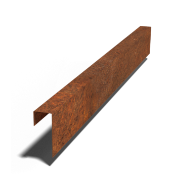 Profilo di sovrapposizione in acciaio Corten 15 x 6 x 5 cm (lunghezza 150 cm)