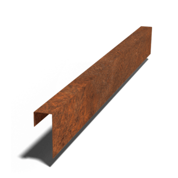 Profilo di sovrapposizione in acciaio Corten 15 x 6 x 5 cm (lunghezza 150 cm)