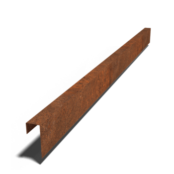 Profilo di sovrapposizione in acciaio Corten 15 x 6 x 5 cm (lunghezza 240 cm)