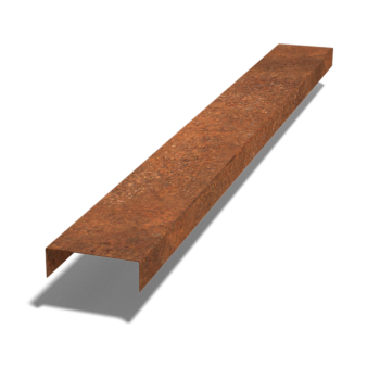 Profilo di sovrapposizione in acciaio Corten 5 x 15 x 5 cm (lunghezza 150 cm)