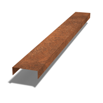 Profilo di sovrapposizione in acciaio Corten 5 x 15 x 5 cm (lunghezza 150 cm)