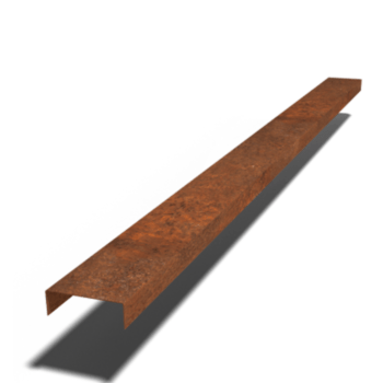 Profilo di sovrapposizione in acciaio Corten 5 x 15 x 5 cm (lunghezza 240 cm)