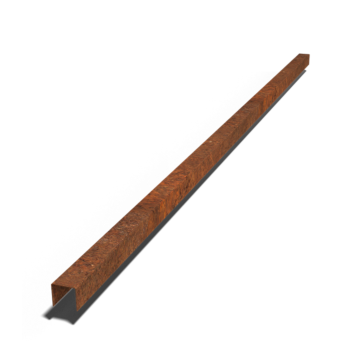 Profilo di sovrapposizione in acciaio Corten 5 x 5 x 5 cm (lunghezza 240 cm)