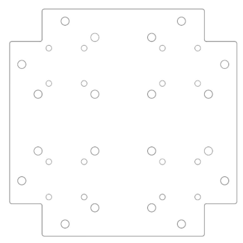 Piastra inferiore in acciaio zincato 30 x 30 cm