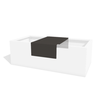 Piattaforma per fioriera in acciaio verniciato a polvere 40 x 61 x 20 cm