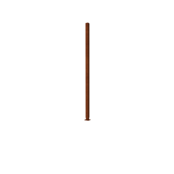 Recinzione in acciaio corten H palo finale con piastra di base 190 x 6 x 6 cm