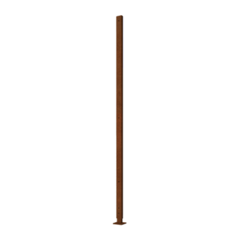 Montante in acciaio corten con base piana