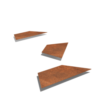 Pietra per gradini in acciaio Corten Esagono HH 50