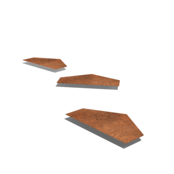 Pietra per gradini in acciaio Corten Esagono HV 50