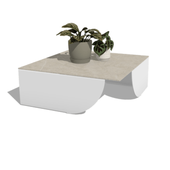 Tavolino da salotto Savuto alluminio 80 x 80 x 30 cm