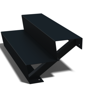 Scaletta nera New York con 2 gradini (larghezza 100 cm)