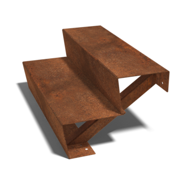 Scaletta in acciaio Corten New York con 2 gradini (larghezza 80 cm)