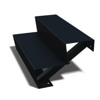 Scaletta nera New York con 2 gradini (larghezza 120 cm)