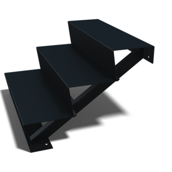 Scaletta nera New York con 3 gradini (larghezza 80 cm)