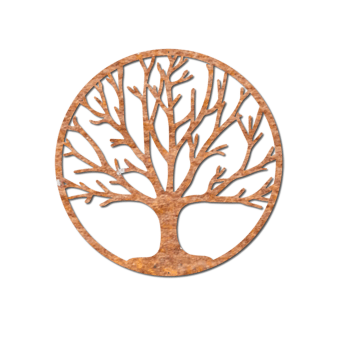 Decorazione da parete in acciaio Corten Albero