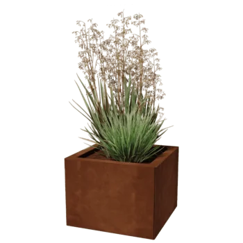 Fioriera in acciaio Corten - Quadrato - 40 x 40 cm