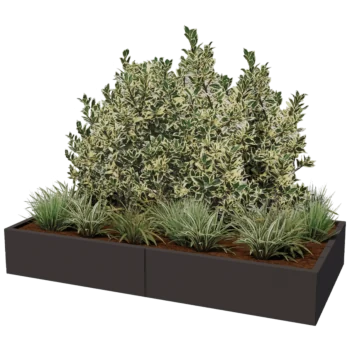 Fioriera XXL in acciaio - Rettangolo - 200 x 100 x 40 cm - Altri colori RAL - Senza piastra di base