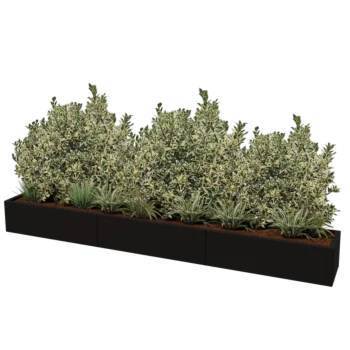 Fioriera XXL in acciaio - Rettangolo - 300 x 40 x 40 cm - Altri colori RAL - Senza piastra di base