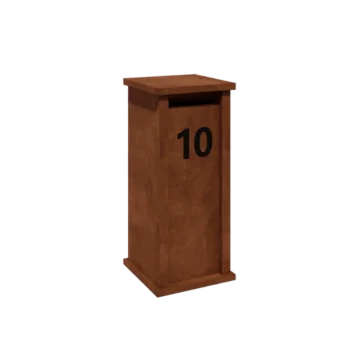 Cassetta postale in acciaio corten - Arizona S - 40 x 40 x 100 cm