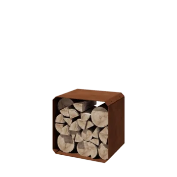 Portalegna in acciaio corten - Colorado 1 pezzo - 40 x 40 x 40 cm