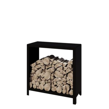 Portalegna in acciaio - Indiana - 100 x 40 x 100 cm - RAL9005 opaco (nero)