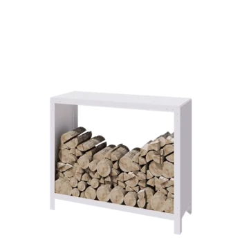 Portalegna in acciaio - Indiana - 120 x 40 x 100 cm - RAL9010 opaco (bianco)