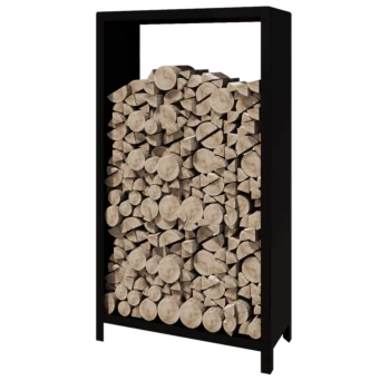 Portalegna in acciaio - Indiana - 100 x 40 x 180 cm - RAL9005 opaco (nero)