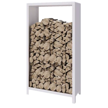 Portalegna in acciaio - Indiana - 100 x 40 x 180 cm - RAL9010 opaco (bianco)