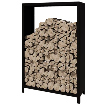 Portalegna in acciaio - Indiana - 120 x 40 x 180 cm - RAL9005 opaco (nero)
