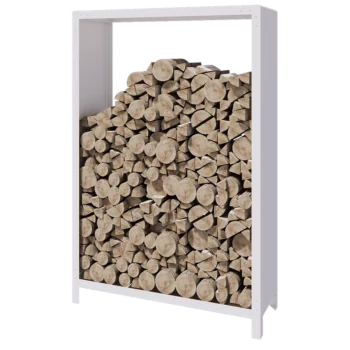 Portalegna in acciaio - Indiana - 120 x 40 x 180 cm - RAL9010 opaco (bianco)