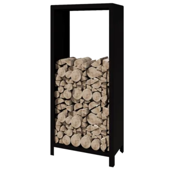 Portalegna in acciaio - Indiana - 80 x 40 x 180 cm - RAL9005 opaco (nero)