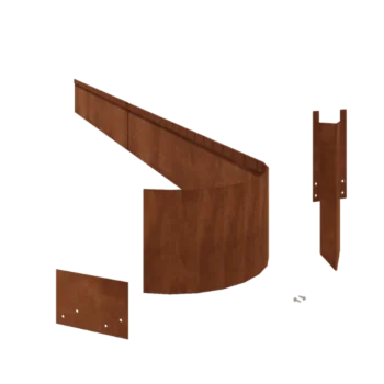 Bordura da giardino in acciaio corten - Appiattita FLEX - Altezza 23 cm - Set completo 15 metro