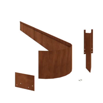 Bordura da giardino in acciaio corten - Appiattita FLEX - Altezza 23 cm - Set completo 24 metro