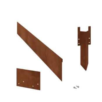 Bordura da giardino in acciaio corten - Appiattita - Altezza 13 cm - Set completo 15 metro