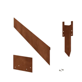 Bordura da giardino in acciaio corten - Appiattita - Altezza 13 cm - Set completo 24 metro