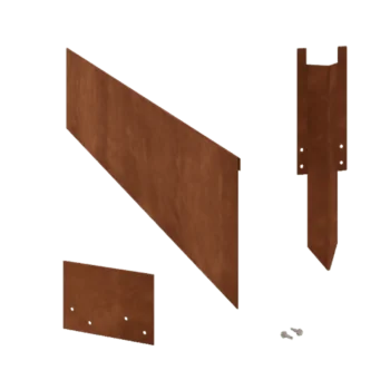 Bordura da giardino in acciaio corten - Appiattita - Altezza 23 cm - Set completo 24 metro