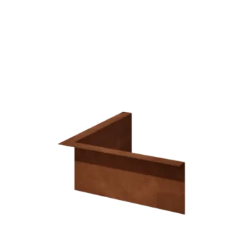 Bordura da giardino in acciaio corten - Con bordi ripiegati - Angolo interno - Altezza 12 cm