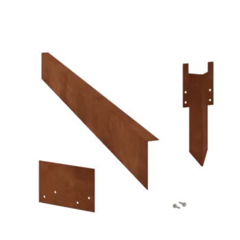 Bordura da giardino in acciaio corten - Con bordi ripiegati - Altezza 12 cm - Set completo 24 metro