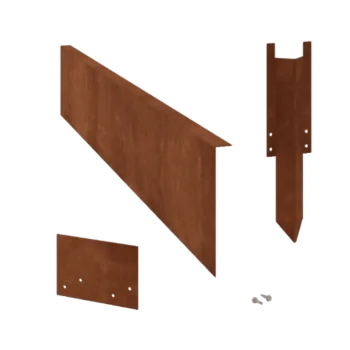 Bordura da giardino in acciaio corten - Con bordi ripiegati - Altezza 22 cm - Set completo 15 metro